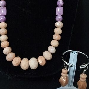 Jay King Mine Finds DTR Madagascar Peach Moonstone, Phosphosiderite Necklace Set